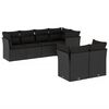 vidaXL 7-delige Loungeset met kussens poly rattan zwart