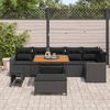 vidaXL Tuin Sofa Set 9 pcs Zwart poly rattan