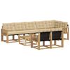 vidaXL Buiten bankenset met kussen 9 pcs Wit en Beige
