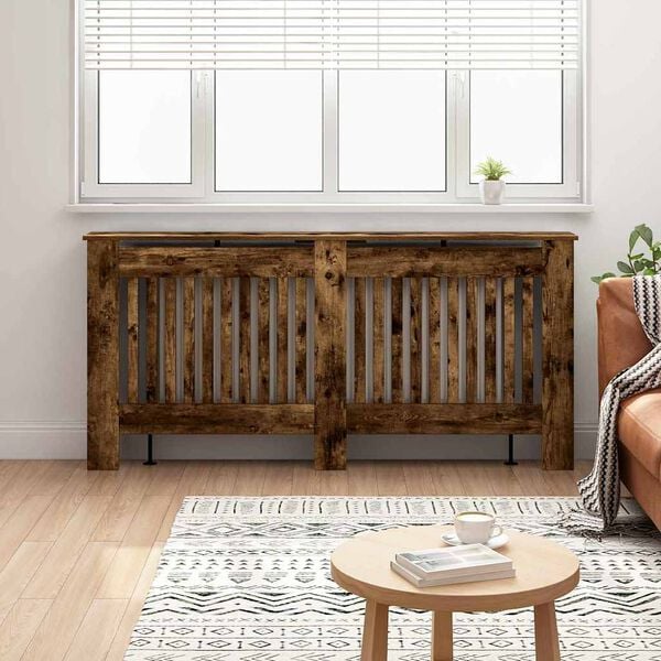 vidaXL Radiatorafdekking Gerookt eiken 172 x 19 x 81,5 cm Bewerkt hout