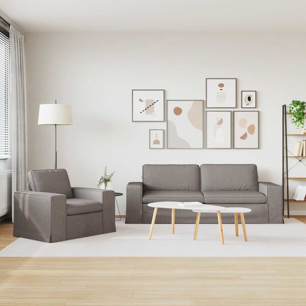 vidaXL Bank 2 pcs Taupe 182 x 80 x 82 cm Stof