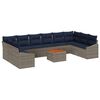 vidaXL Tuinbankenset 11 pcs Grijs en Marineblauw