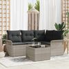 vidaXL Tuin Sofa Set met kussen 5 pcs Lichtgrijs poly rattan