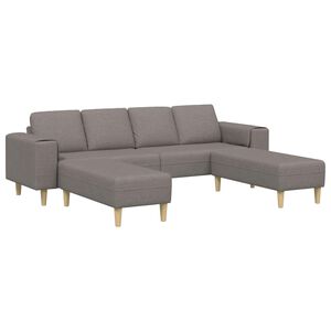 vidaXL Woonkamer Bank 3 st Taupe Polyester