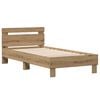 vidaXL Bedframe Artisan Eiken 193 x 95 x 88 cm Bewerkt hout