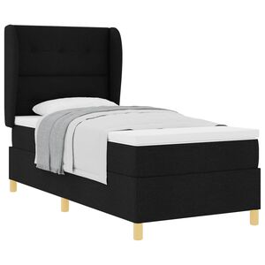 vidaXL Boxspringbed met hoofdeinde Zwart 200 x 100 cm Stof
