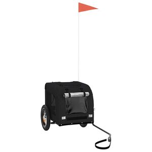 vidaXL Hondenfietstrailer oxford stof en ijzer zwart