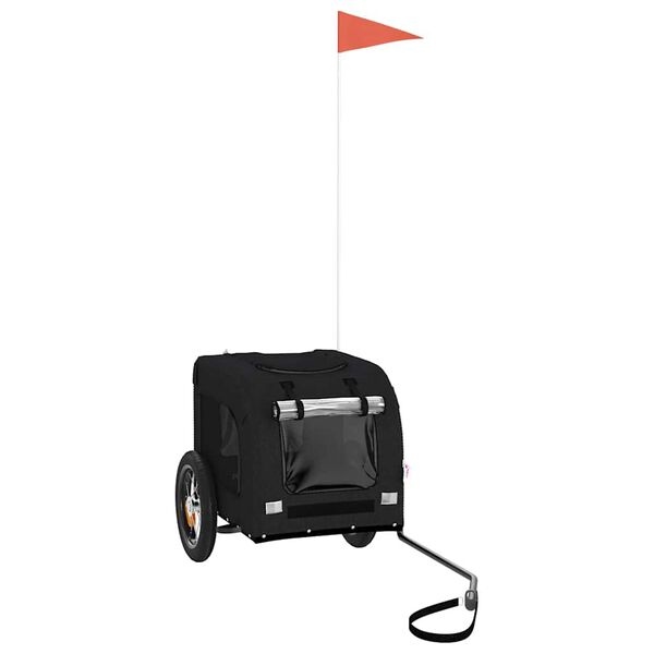 vidaXL Hondenfietstrailer oxford stof en ijzer zwart