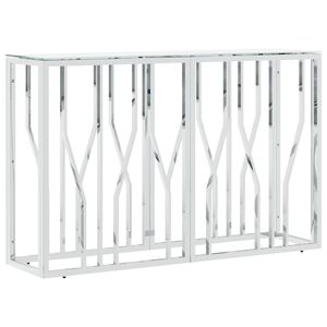 vidaXL Wandtafel 110x30x70 cm roestvrij staal en glas zilverkleurig