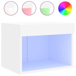 vidaXL Nachtkastje met LED's wandgemonteerd wit