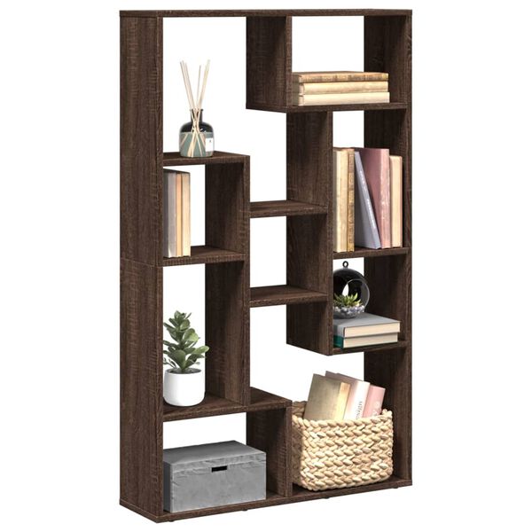 vidaXL Boekenkast 72x20x120,5 cm bewerkt hout bruin eikenkleurig