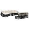 vidaXL Tuinbankenset 10 st Zwart en Cream Wit poly rattan