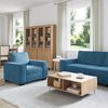 vidaXL 3-delige Loungeset met kussens fluweel blauw