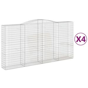 vidaXL Schanskorven 4 st gewelfd 400x50x200/220 cm ijzer
