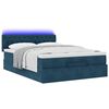 vidaXL Ottoman bed met matras en LED's 140x190cm fluweel donkerblauw