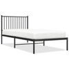 vidaXL Bedframe met hoofdbord metaal zwart 90x200 cm