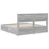vidaXL Bedframe met hoofdeinde Grijs Sonoma 200 x 200 cm Bewerkt hout