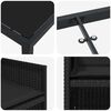 vidaXL Tuin eettafelset 9 pcs Zwart poly rattan