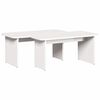 vidaXL Salontafel 2 pcs Wit Massief grenenhout