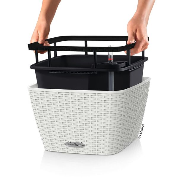 LECHUZA Plantenbak BACINO Cottage ALL-IN-ONE 30x30 cm Wit