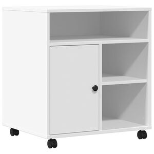 vidaXL Printerkastje met wielen 60x50x67 cm wit