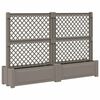 vidaXL Grote planter met trellis 2 st PP Grijs