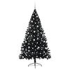 vidaXL Kunstmatig Voorverlicht Kerstboom met 300 LED Zwart 210 cm PVC