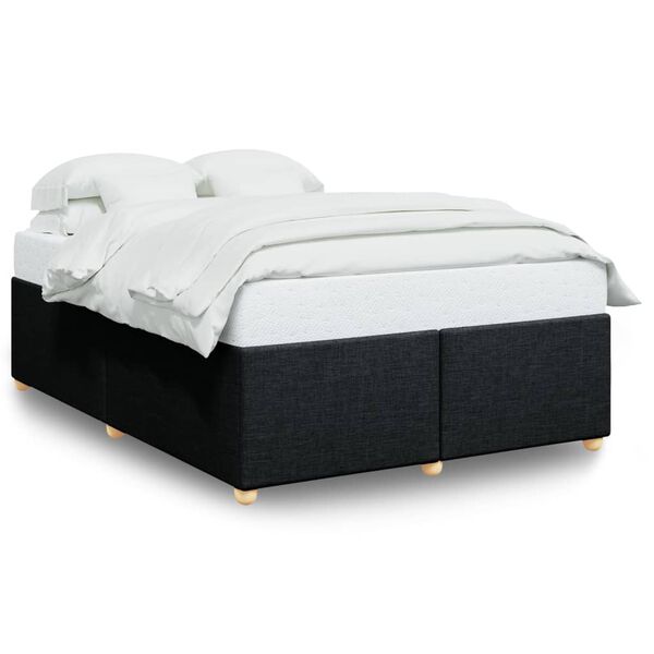 vidaXL Bedframe zonder matras stof zwart 140x190 cm