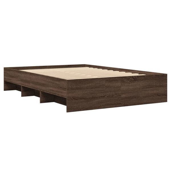 vidaXL Bedframe zonder matras bewerkt hout bruin eikenkleur 140x200 cm