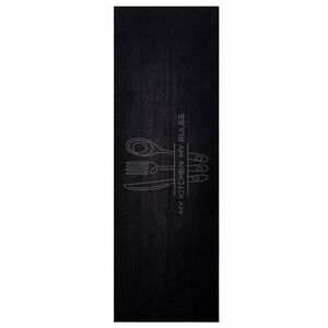 vidaXL Keuken Vloerkleed Bestek Zwart 180 x 60 cm Fluweel