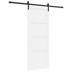 vidaXL Schuifdeur Wit en zwart 83 x 202 cm Massief grenenhout