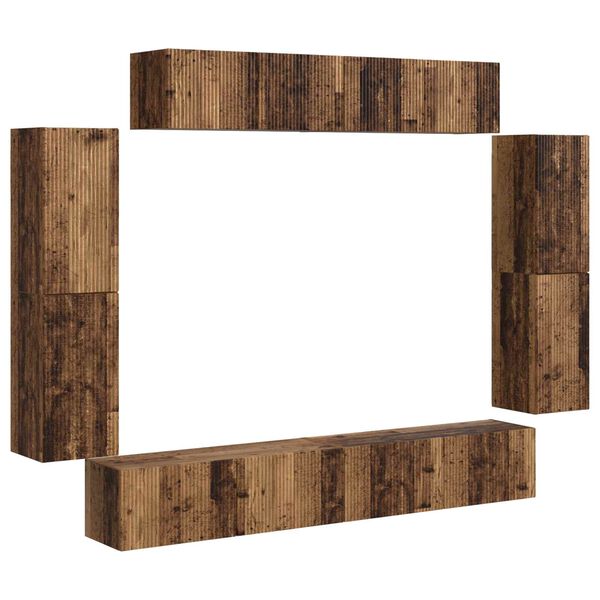 vidaXL TV-kast 8 pcs Oudhout