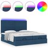 vidaXL Ottoman bed met matrassen en LED's 180x200cm stof blauw