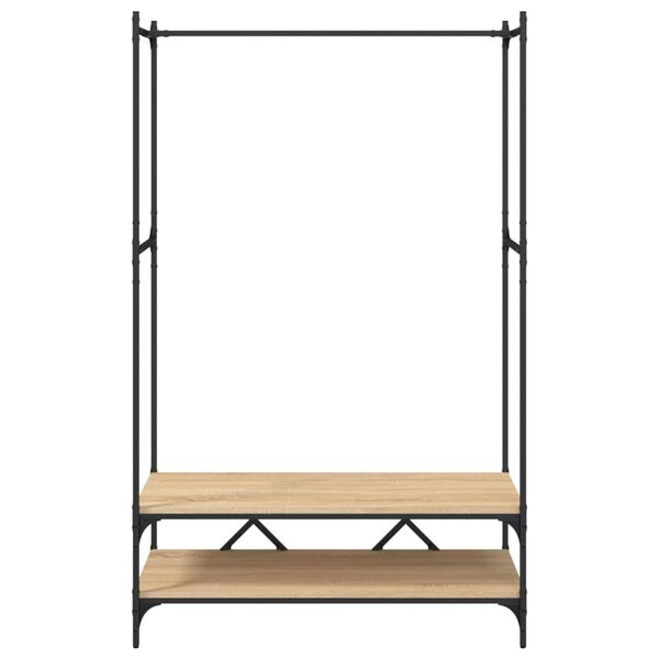 vidaXL Kledingrek met schappen bewerkt hout sonoma eikenkleurig