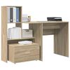vidaXL Bureau met lade Sonoma Eiken 131,5 x 50 x 106,5 cm Bewerkt hout
