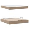 vidaXL Opslag bed met matras met matras 2 pcs Cappuccino Leer