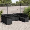 vidaXL Tuin Sofa Set met opslag 9 pcs Zwart poly rattan