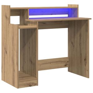 vidaXL Bureau Artisan Eiken 97 x 45 x 90 cm Bewerkt hout