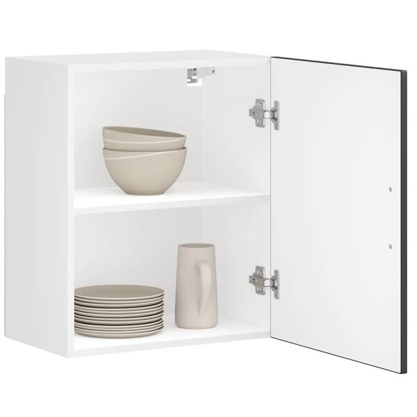 vidaXL Keukenbovenkasten 2 st Porto bewerkt hout zwart