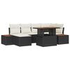 vidaXL Tuinbankenset 7 st Zwart poly rattan