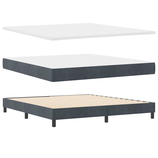 vidaXL Boxspringbed met matras Donkergrijs 180 x 200 cm Fluweel
