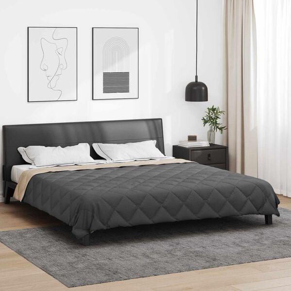 vidaXL Vol jaar dekbed Antraciet en Taupe 240 x 200 cm Microfiber