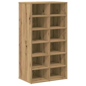 vidaXL Schoenenrek 54x34x100,5 cm bewerkt hout artisanaal eikenkleur