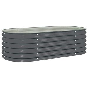 vidaXL Plantenbak verhoogd 160x80x44 cm gegalvaniseerd staal grijs