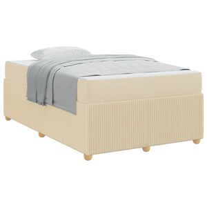 vidaXL Bedframe met matras Cr&egrave;me 120 x 200 cm Stof