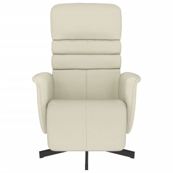 vidaXL Fauteuil verstelbaar met voetensteun kunstleer cr&egrave;mekleurig