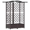 vidaXL Verhoogd Bed met Trellis en Dak Bruin 124 x 40 x 123 cm PP