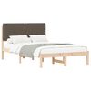 vidaXL Bedframe met Gevoerd Hoofdgedeelte Taupe 135 x 190 cm