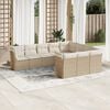 vidaXL 10-delige Loungeset met kussens poly rattan beige