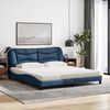 vidaXL Bed met matras "Hvar" stof blauw 180x200 cm